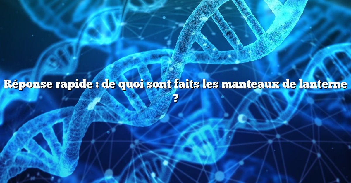 Réponse rapide : de quoi sont faits les manteaux de lanterne ?